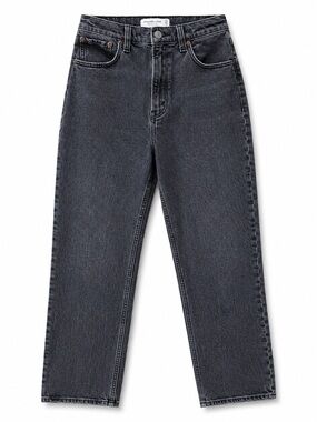 Abercrombie & Fitch Curve Love 90s Straight Ultra High Rise Black Jeans 24/00